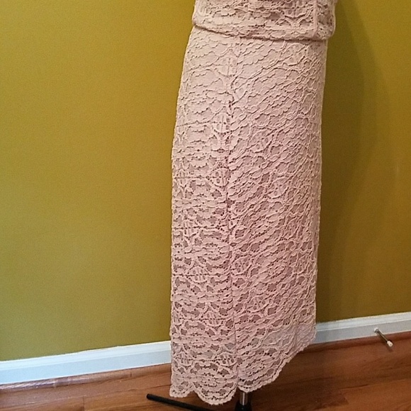 NWT AUW HIGH LOW PEACH LACE DRESS (sz 12) - Picture 3 of 7